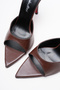 Women's Pointed Toe Thin Heeled Slippers Sona Brown Skin - 3