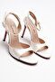 Women's Thin Strap Back Strap Heeled Shoes Livora Ecru Skin - 4