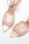 Women's Open Cage Toe Design Thin Heeled Shoes Prona Nude Patent Leather - 3