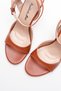 Women's Thin Band Back Helmet Heeled Shoes Livora Tan Skin - 3