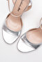 Women's Thin Band Back Helmet Heeled Shoes Livora Silver Sultan - 3