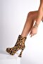 Leopard Platform Design Women's Boots Mid Heel Shoes Space - 2
