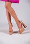 Nude Patent Leather Double Platform Special Design Women's Shoes Otto - 3