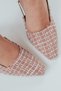 White Skin Powder Linen Open Back Women's Heeled Shoes Hale - 3