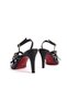 Three-Buckle Black Patent Leather Short Heeled Women's Stiletto Royal - 6