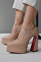 Nude Patent Leather Double Platform Special Design Women's Shoes Rigel