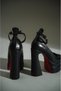 Women's Black Leather Double Platform Special Design Women's Shoes Rigels - 8