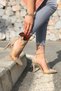Fabien Skin Suede Helmet Transparent Detailed Thin Heeled Women's Stiletto Shoes - 2
