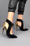 Delie Black - Leopard Heeled Women's Shoes