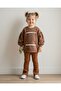 Seasonal 2-3-4-5-6 Years Old Girl's Leaf Printed, Shoulder Ruffles, Spanish Leggings Set