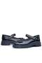 Black Patent Leather Thick Soled Velcro Girls' Ballerinas - 8