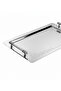 Lara Patterned Stainless Steel Tea Tray 29X45 cm – 0.80 mm Platinum with Handles, Stylish Satin Presentation - 5