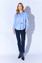 Blue Brooch Detailed Striped Shirt |   Mks167430-01 - 6