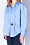 Blue Brooch Detailed Striped Shirt |   Ek1007430-7430 - 4