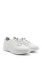 Women's White Lace-Up Padded Sole Genuine Leather Sneakers - 3