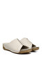 Women's Cream Genuine Leather Slippers - 3