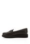 Women's Brown Antique Wedge Sole Genuine Leather Loafer Shoes - 5