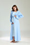 Blue Winter Wellsoft Maternity Nightgown Set with Dressing Gown - 5