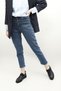 Women's Navy Blue Antique Wedge Sole Stone Detailed Genuine Leather Shoes - 3