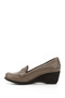 Women's Mink Antique Wedge Sole Genuine Leather Loafer Shoes - 6