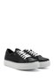 Women's Navy Blue Antique Lace-Up Padded Sole Genuine Leather Sneakers - 3