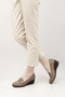 Women's Mink Antique Wedge Sole Genuine Leather Loafer Shoes - 4
