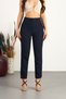 Women's High-Waisted Pleated Tapered Fabric Trousers - 3