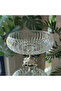 Lotus Crystal 24 cm Cut Decorative Metal-Base Salad Bowl Glass Serving Tray - Serving Plate