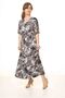 Women's V-Neck Gathered Waist Belted Loose Dress 17D-3072