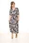 Women's V-Neck Gathered Waist Belted Loose Dress 17D-3072 - 3