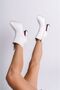 White Patent Leather Platform Design Women's Boots Mid-Heeled Shoes Space - 4