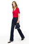 Red V-Neck Comfortable Fit Blouse - 3