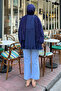 Missy Pleated Shirt - Navy Blue - 7