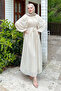 Rosalina Stone Chiffon Dress - Beige - 8