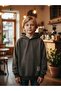Boy's Hooded Batik Patterned Sweatshirt