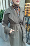 Trench Coat with Back Pile Detail - Khaki - 7