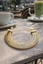 Gold Color Thick Wicked Cord Steel Bracelet - 2
