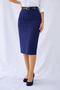 Dark Blue Pencil Midi Woven Skirt - 2