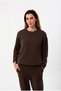 Organic Cotton Women's Brown Crew Neck Regular Sweatshirt