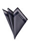 Hand Made 7.5 cm Gray - Navy Blue Patterned Tie Handkerchief - 3