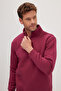 Unisex Relax Fit Comfortable Cut Cotton Fleece Inside Half Zipper Fuchsia Stand Collar Sweatshirt - 2