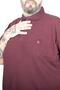Mode Xl Oversize Men's T-shirt Polo Collar Embroidered Classic Pique 20553 Plum - 3
