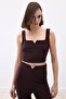 Stylish Collar Crop Blouse with Gold Accessories - 5