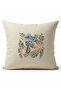 Buldan Handcrafted Floral Patterned Punch Embroidered Olefin Fabric Throw Pillow Cover 42X42 cm - 6