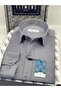 Slim Fit Long Sleeve I'M so in Love Embroidered Gift Boxed Men's Shirt Fs-001376 - Navy Blue White - 2