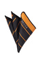Hand Made 7.5 cm Black Gold Striped Pattern Tie Handkerchief - 3