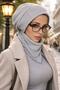 Gray Ready-To-Wear Hijab Beanie Etol Set
