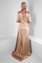 STONE EMBROIDERED FLUFFY SATIN EVENING DRESS 50359 - 3