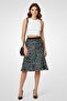 Women Textured Midi Skirt, Multicolor - 2