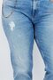 Women Tapered Fit Washed Stretchable Jeans, Light Blue - 5